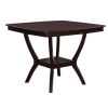 Square Shaped Wooden Counter Height Table With Bottom Shelf Brown