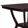 Square Shaped Wooden Counter Height Table With Bottom Shelf Brown