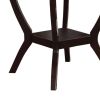 Square Shaped Wooden Counter Height Table With Bottom Shelf Brown