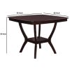Square Shaped Wooden Counter Height Table With Bottom Shelf Brown