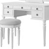 Wooden Vanity Set With Stool White