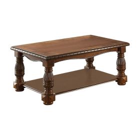 Rubber Wood Ash Burl Coffee Table, Brown