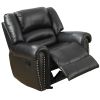 Immense Relief Bonded Leather & Plywood Recliner/Glider, Black