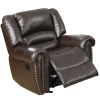 Individual Fun Bonded Leather & Plywood Recliner/Glider, Brown