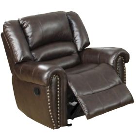 Individual Fun Bonded Leather & Plywood Recliner/Glider, Brown