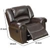 Individual Fun Bonded Leather & Plywood Recliner/Glider, Brown