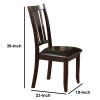 Contemporary Rubber Wood Dining Chair With Upholstered Seat, Set Of 2,Brown