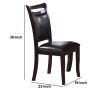 Retro Style Set Of Two Wooden Dining Chairs In Dark Brown,