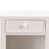 Wooden Night Stand With Bottom Open Shelf, White