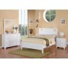 Pine Wood Night Stand With 2 Drawers, White