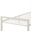 Metal Frame Twin Bed With Leather Upholstered Headboard White