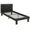 Faux Leather Upholstered Full size Bed With tufted Headboard Black