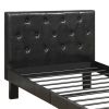 Faux Leather Upholstered Full size Bed With tufted Headboard Black