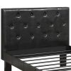 Faux Leather Upholstered Twin size Bed With tufted Headboard Black