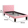 Faux Leather Upholstered Full size Bed With tufted Headboard Pink