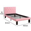 Faux Leather Upholstered Twin size Bed With tufted Headboard Pink