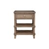 Mahogany Wood Nightstand with 1 Drawer in French Truffle Brown