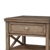 Mahogany Wood Nightstand with 1 Drawer in French Truffle Brown