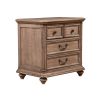 Mahogany Wood 4 Drawer Nightstand in French Truffle Brown