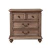 Mahogany Wood 4 Drawer Nightstand in French Truffle Brown