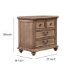 Mahogany Wood 4 Drawer Nightstand in French Truffle Brown
