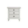 Pine Wood 3 Drawer Nightstand in White