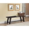 Transitional Style Bench In Acacia Wood Gray