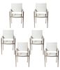 Aluminium Frame Dining Chair Set of 6 White