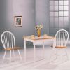 Square Wooden Dining Table, Natural Brown and white