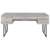 Chic Atelier Writing Desk 4 Drawer, Driftwood Gray