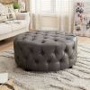 Slouchy Contemporary Ottoman, Gray