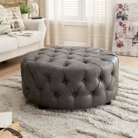 Slouchy Contemporary Ottoman, Gray