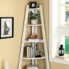 High And Spacey Contemporary Ladder Shelf, White
