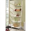 Stylized Contemporary 5 Tier Ladder Shelf, White
