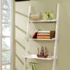Stylized Contemporary 5 Tier Ladder Shelf, White
