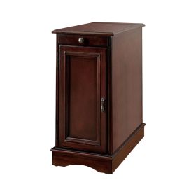 Highly Functional Sleek Transitional Side Table With USB, Cherry