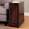Highly Functional Sleek Transitional Side Table With USB, Cherry