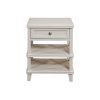26 Inch Mahogany Wood Nightstand, 1 Smooth Drawer, 2 Tiered Shelves, White