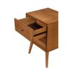 Mid Century Mahogany Wood Nightstand, Acron