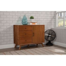 40 Inch Mahogany Wood Sideboard Cabinet Console, 3 Drawers, Walnut Brown