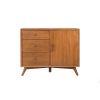 40 Inch Mahogany Wood Sideboard Cabinet Console, 3 Drawers, Walnut Brown