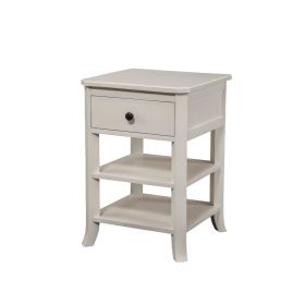 Simply Decorous  Mahogany Wood Nightstand, White
