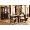 Traditional Style Wooden Fabric Dinning Arm Chair , Set of 2