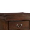 Wooden Night Stand With Curvy Handle Drawer Cherry Brown