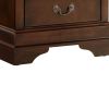 Wooden Night Stand With Curvy Handle Drawer Cherry Brown