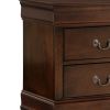Wooden Night Stand With Curvy Handle Drawer Cherry Brown