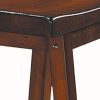 Wooden 24" Counter Height Stool with Saddle Seat, Warm Cherry Brown, Set Of 2