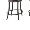 Wood & Metal Counter Height Swivel Chair, Gray & Brown, Set Of 2