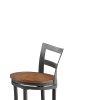 Wood & Metal Counter Height Swivel Chair, Gray & Brown, Set Of 2