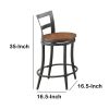 Wood & Metal Counter Height Swivel Chair, Gray & Brown, Set Of 2